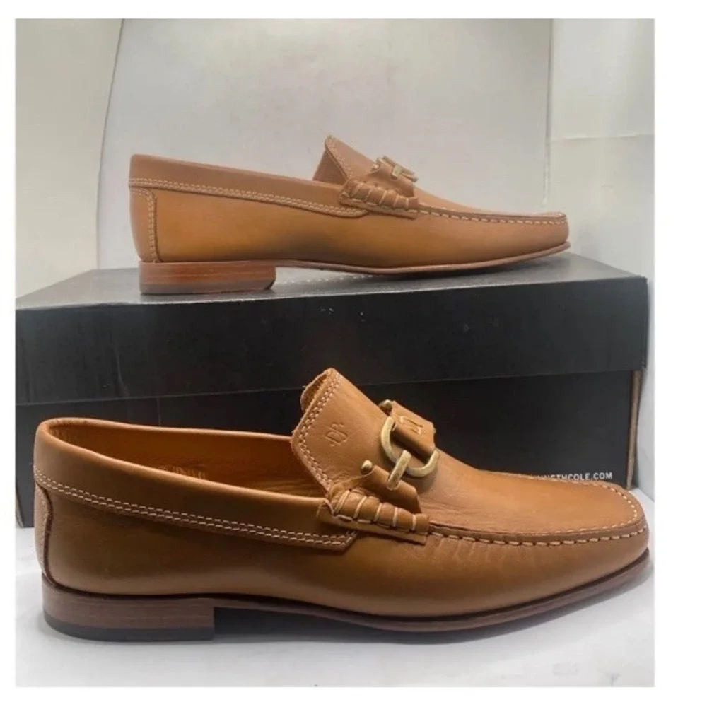 Donald J Pliner Men's Dacio Dipped Calf Loafer Saddle Tan Brown Size 11